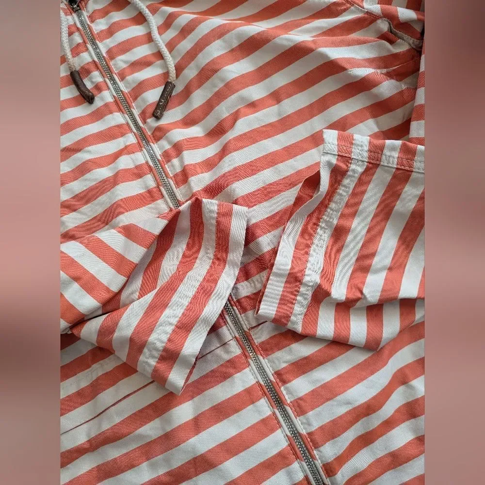 Lafayette 148 New York Joe Lightweight Spring Jacket Rose White Stripe M Medium